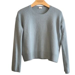 C.T. Plage Light Teal Asiatic Raccoon Wool Knit Sweater Sz S Luxury Soft Classic